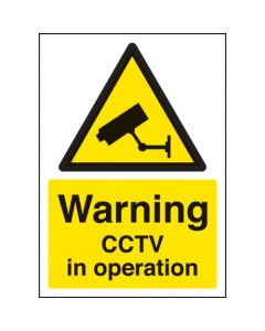 Warning CCTV In Operation Sign | 210mm x 297mm | Rigid Plastic