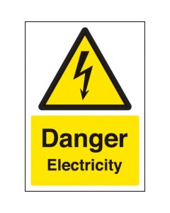 Danger Electricity Sign (A4) | 210mm x 297mm | Rigid Plastic