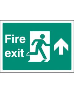 Fire Exit Arrow Ahead Sign with Running Man (A4) | 297mm x 210mm | Self Adhesive Vinyl