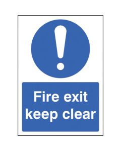 Fire Exit Keep Clear Sign A4 | 210mm x 297mm | Rigid Plastic