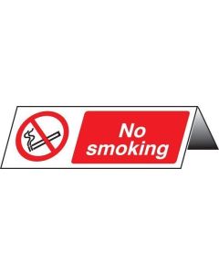 No Smoking Table Cards - Pack of 5 | 150mm x 50mm | Rigid Plastic