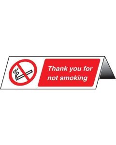 Thank You for Not Smoking Table Cards - Pack of 5 | 150mm x 50mm | Rigid Plastic