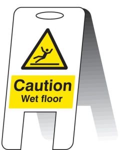 Caution Wet Floor Plastic 'A' Board Free Standing Sign | 300mm x 600mm | Fluted Polypropylene