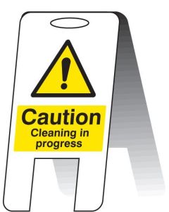 Caution Cleaning in Progress Plastic 'A' Board Free Standing Sign