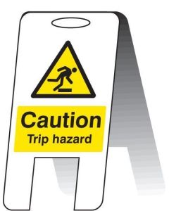 Caution Trip Hazard Plastic 'A' Board Free Standing Sign | 300mm x 600mm | Fluted Polypropylene