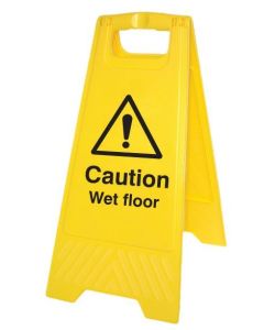 Caution Wet Floor Plastic 'A' Board Floor Standing Sign | 300mm x 600mm | Polypropylene