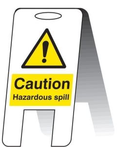 Caution Hazardous Spill Plastic 'A' Board Free Standing Sign | 300mm x 600mm | Fluted Polypropylene