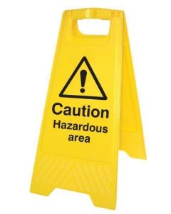 Caution Hazardous Area Plastic 'A' Board Floor Standing Sign | 300mm x 600mm | Polypropylene