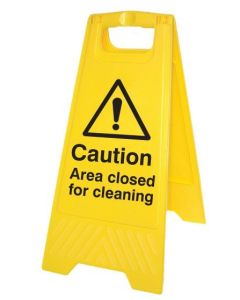 Caution Area Closed for Cleaning Plastic 'A' Board Floor Standing Sign | 300mm x 600mm | Polypropylene