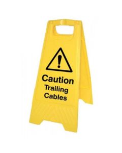 Caution Trailing Cables Plastic 'A' Board Floor Standing Sign | 300mm x 600mm | Polypropylene