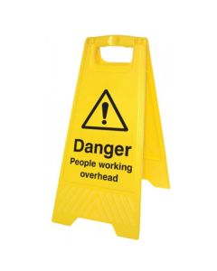 Danger People Working Overhead Plastic 'A' Board Floor Standing Sign | 300mm x 600mm | Polypropylene