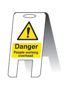 Danger People Working Overhead Plastic 'A' Board Free Standing Sign | 300mm x 600mm | Fluted Polypropylene