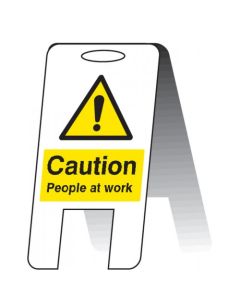 Caution People at Work Plastic 'A' Board Free Standing Sign | 300mm x 600mm | Fluted Polypropylene