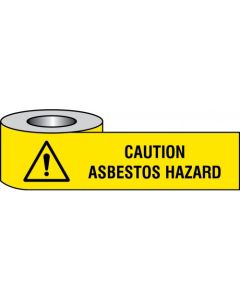 Caution Asbestos Hazard Barrier Tape | 75mm x 250m (Roll) | Non-Adhesive Polythene