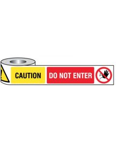 Caution - Do Not Enter Barrier Tape | 75mm x 250m (Roll) | Non-Adhesive Polythene