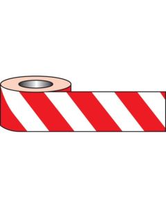 Red/White Barrier Tape | 70mm x 500m (Roll) | Non-Adhesive Polythene