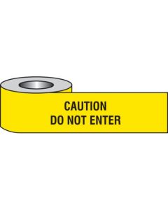 Yellow Caution Do Not Enter Barrier Tape | 75mm x 250m (Roll) | Non-Adhesive Polythene