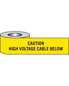 Caution High Voltage Cable Below - Underground Warning Tape | 150mm x 365m (Roll) | Polythene