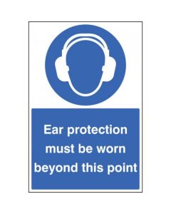 Ear Protection Must Be Worn Beyond This Point Floor Graphic | 400mm x 600mm | Polycarbonate