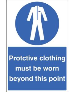 Protective Clothing Must Be Worn Beyond This Point Floor Graphic | 400mm x 600mm | Polycarbonate