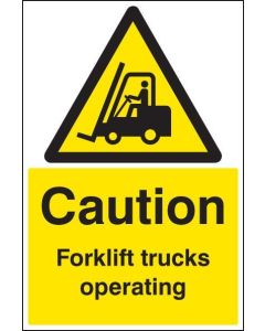 Caution Forklift Trucks Operating Floor Graphic | 400mm x 600mm | Polycarbonate