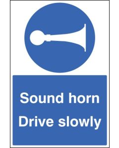 Sound Horn Drive Slowly Floor Graphic Safety Sign | 400mm x 600mm | Polycarbonate