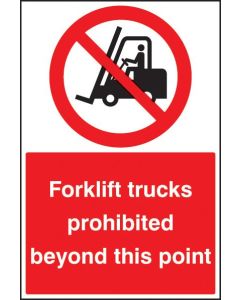 Forklift Trucks Prohibited Beyond This Point Floor Graphic | 400mm x 600mm