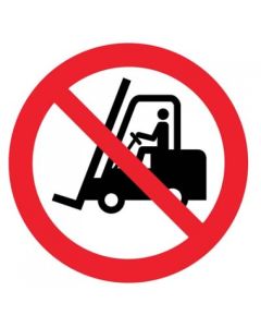 No Forklifts Symbol Floor Graphic Safety Sign | 400mm Diameter | Polycarbonate