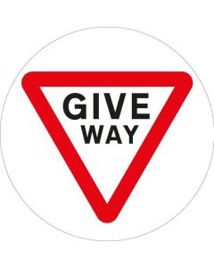 Stop Give Way Floor Graphic Safety sign | 400mm Diameter | Polycarbonate