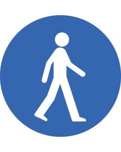 Pedestrian Symbol Floor Graphic Safety Sign | 400mm Diameter | Polycarboante