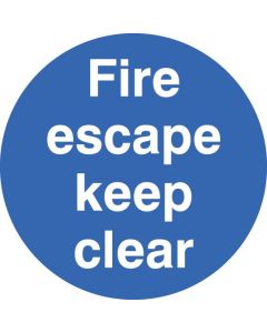 Fire Escape Keep Clear Floor Graphic Safety Sign | 400mm Diameter | Polycarbonate