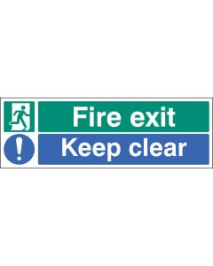 Fire Exit - Keep Clear Floor Graphic | 600mm x 200mm | Polycarbonate