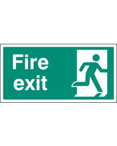 Fire Exit Floor Graphic Signs - Final Exit Right with Running Man | 400mm x 200mm | Polycarbonate