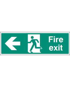 Fire Exit Arrow Left Floor Graphic Signs | 600mm x 200mm | Polycarbonate