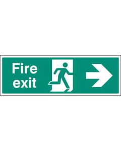 Fire Exit Arrow Right Floor Graphic Signs | 600mm x 200mm | Polycarbonate