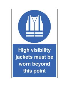 High Visibility Jackets Must Be Worn Beyond This Point Floor Graphic | 400mm x 600mm | Polycarbonate