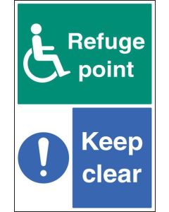 Refuge Point - Keep Clear Floor Graphic Safety Sign | 400mm x 600mm | Polycarbonate