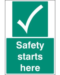 Safety Starts Here Floor Graphic Safety Sign | 400mm x 600mm | Polycarbonate