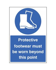 Protective Footwear Must Be Worn Beyond This Point Floor Graphic | 400mm x 600mm | Polycarbonate