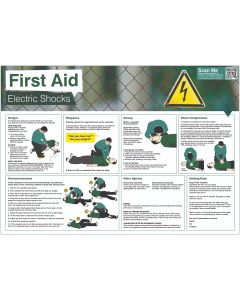 Electric Shock First Aid Poster | 594mm x 420mm | Synthetic Paper