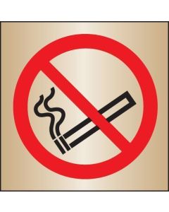 No Smoking Symbol | 140mm x 140mm | Polished Brass (Prestige)