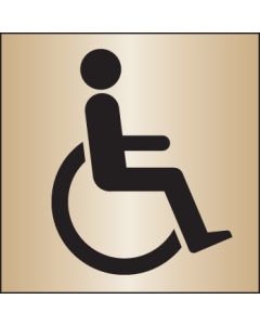 Disabled Toilets Symbol Signs | 140mm x 140mm | Polished Brass