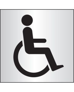 Disabled Toilets Symbol Signs | 140mm x 140mm | Brushed Aluminium (Prestige)