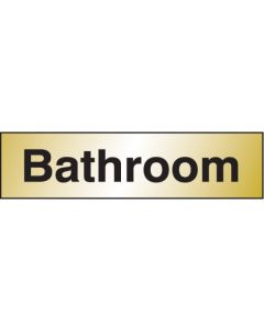 Bathroom Door Sign | 140mm x 35mm | Engraved Brass Effect