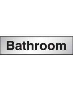 Bathroom Door Sign | 140mm x 35mm | Engraved Aluminium Effect