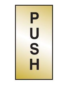 Push Door Sign | 35mm x 70mm | Engraved Brass Effect