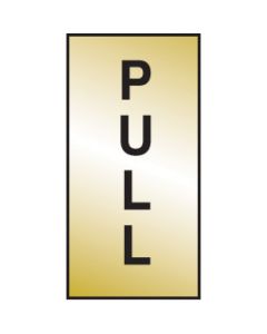 Pull Door Sign | 35mm x 70mm | Engraved Brass Effect