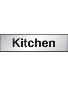 Kitchen Door Sign | 140mm x 35mm | Engraved Aluminium Effect