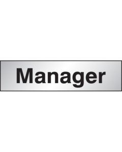 Manager Door Sign | 140mm x 35mm | Engraved Aluminium Effect