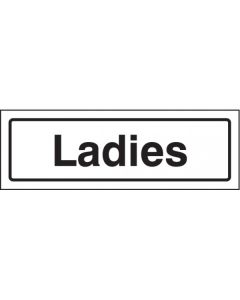 Ladies - Visual Impact Signs | 450mm x 150mm | 5mm Clear Acrylic c/w Stand off Locators